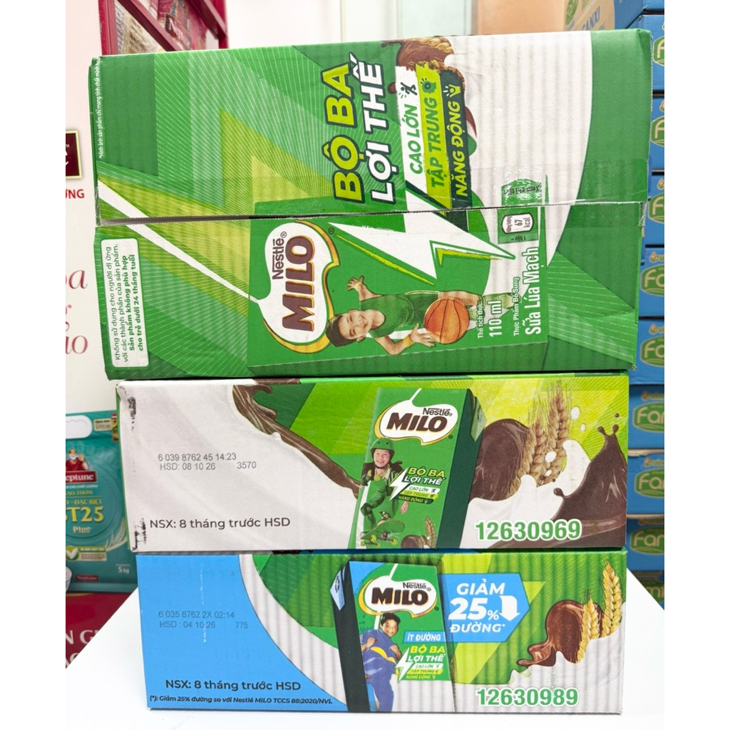 Thùng Sữa Lúa Mạch Milo 110ml-180ml