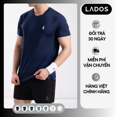 Áo thun tay ngắn nhiều màu in logo LADOS-19253 chất co giãn, thấm hút tốt, không xù lông