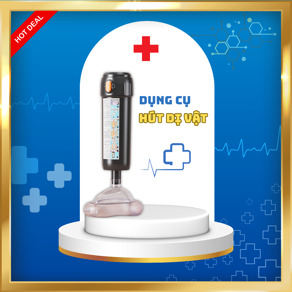 Dụng Cụ Hút Dị Vật lực hút 33000 Pa - Mô phỏng thủ thuật Heimlich sơ cứu mắc nghẹn cổ họng