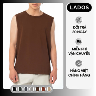 Áo thun tank top nam trơn LADOS-9085 vải cotton siêu mát mẻ,tập gym, chạy bộ, đi chơi