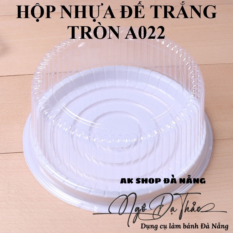 AKSHOPDANANG 2190.035 - Set 10 hộp nhựa đựng bánh đế trắng tròn A022