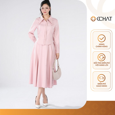 Set Đồ Nữ 𝐂𝐂𝐇𝐀𝐓 Dáng Suông Hazee Xếp Ly Trước Chất Liệu Tuytsi Cao Cấp 25BDS2043XT