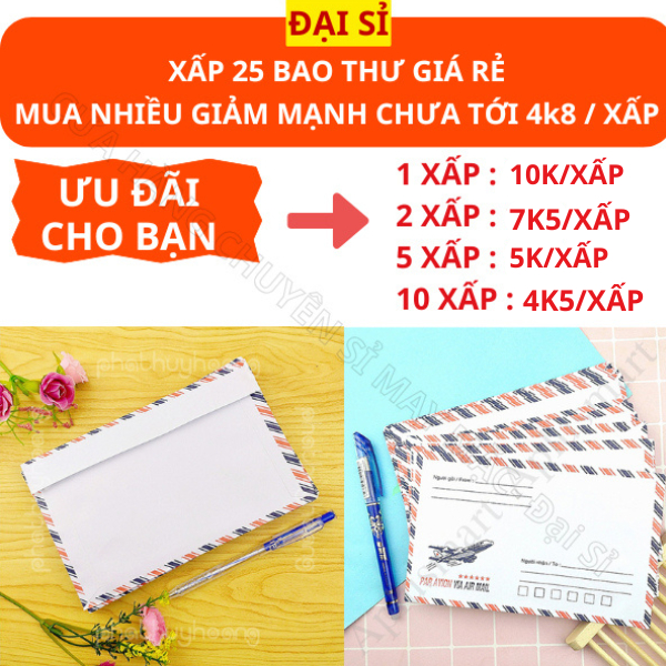 Combo 25 bao thư, bì thư  - Đại Sỉ