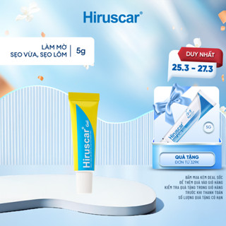 Gel cải thiện sẹo vừa, sẹo lõm, sẹo thâm Hiruscar 5g