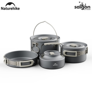 Bộ Nồi Dã Ngoại Naturehike CNK2450CF010 Nhôm 3 Lớp – Bộ Nấu Ăn Camping Gọn Nhẹ, Leo Núi, Cắm Trại