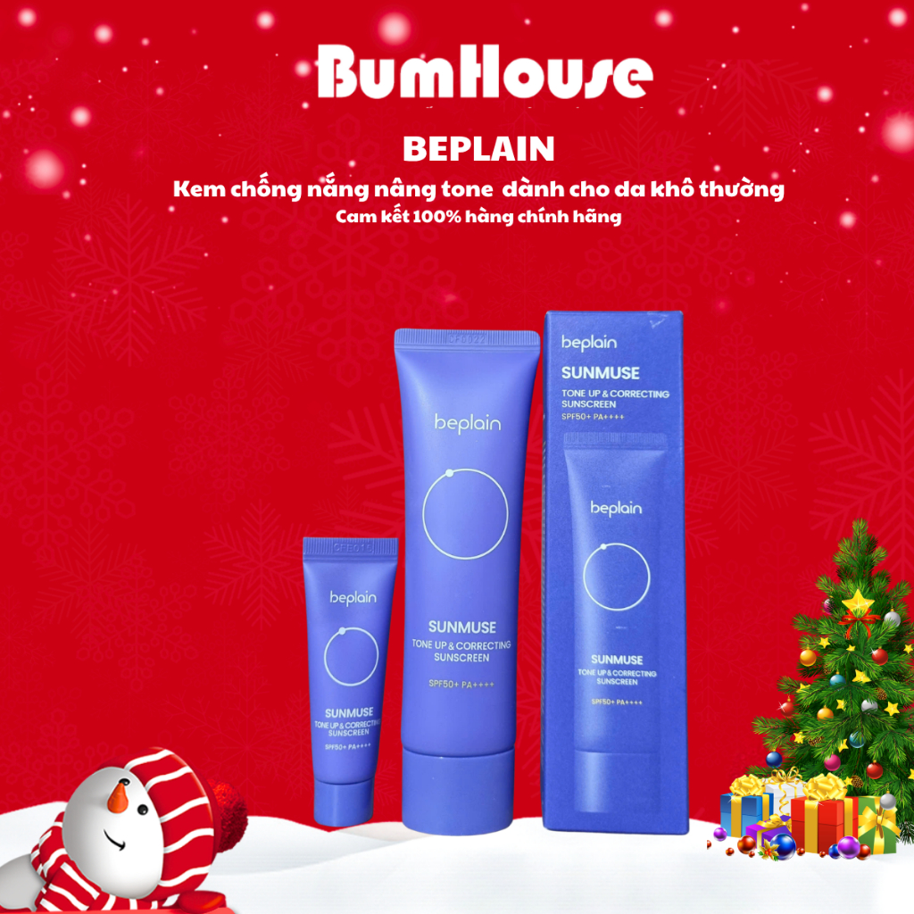 Kem chống nắng BEPLAIN Sunmuse lai Vật Lý & Hoá Học Nâng Tone & Hiệu chỉnh da SPF 50+ PA++++  50ML (