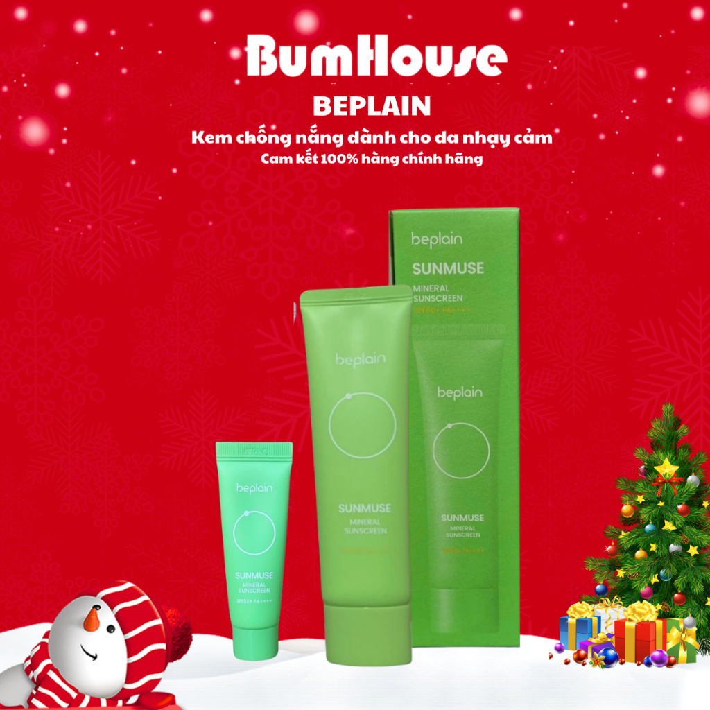 Kem Chống Nắng Beplain Sunmuse Mineral Sunscreen SPF50+ PA++++ 10ml/50ml Hỗ Trợ Kiềm Dầu, Kháng Nước