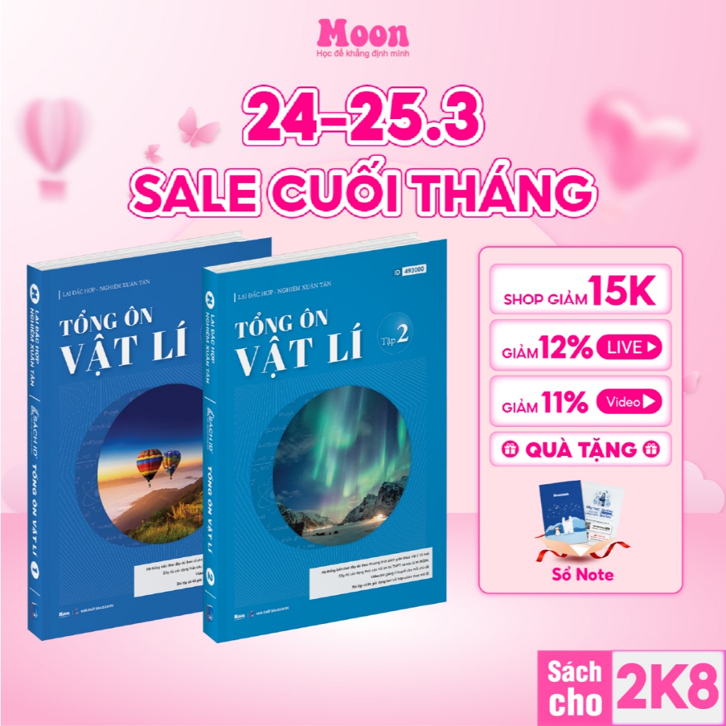 Sách Tổng ôn vật lý lớp 12 ôn thi thpt 2026 bản mới nhất moonbook