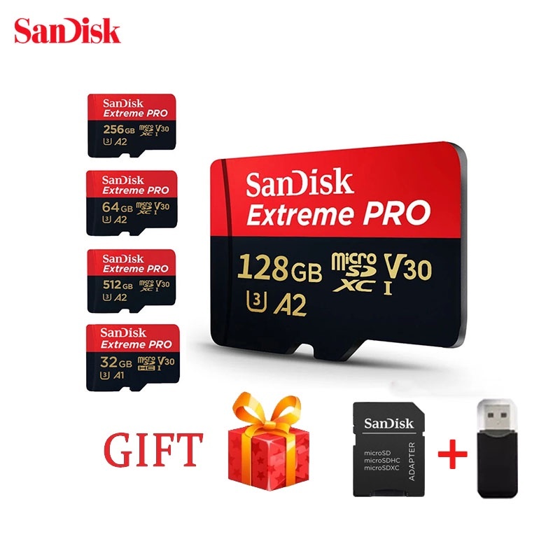 Thẻ nhớ MicroSDXC SanDisk Extreme PRO A2 -128GB V30 U3 Class 10 UHS-I 170MB/s