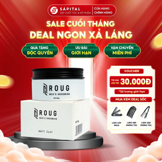 [VERSION 4] Sáp vuốt tóc Roug Matt Clay Roug Trắng cho tóc dày, Giữ nếp tới 16h, Không bết dính