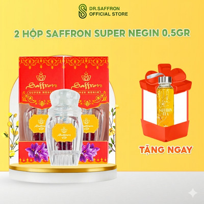 Nhụy Hoa Nghệ Tây SAFFRON SUPER NEGIN Combo 2 hộp 0,5Gr/hộp