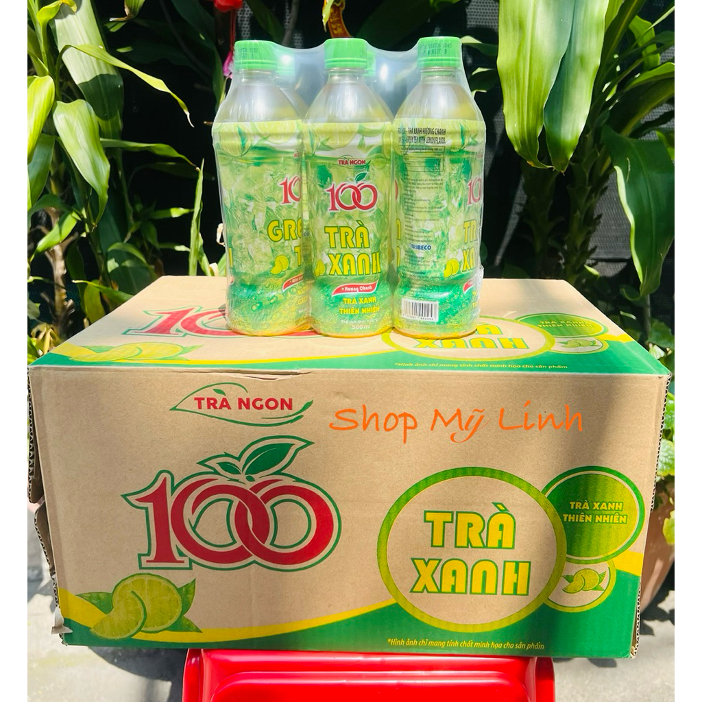 Thùng 24 chai trà xanh chai 500ml - trà xanh Tribeco 100% lá trà búp non