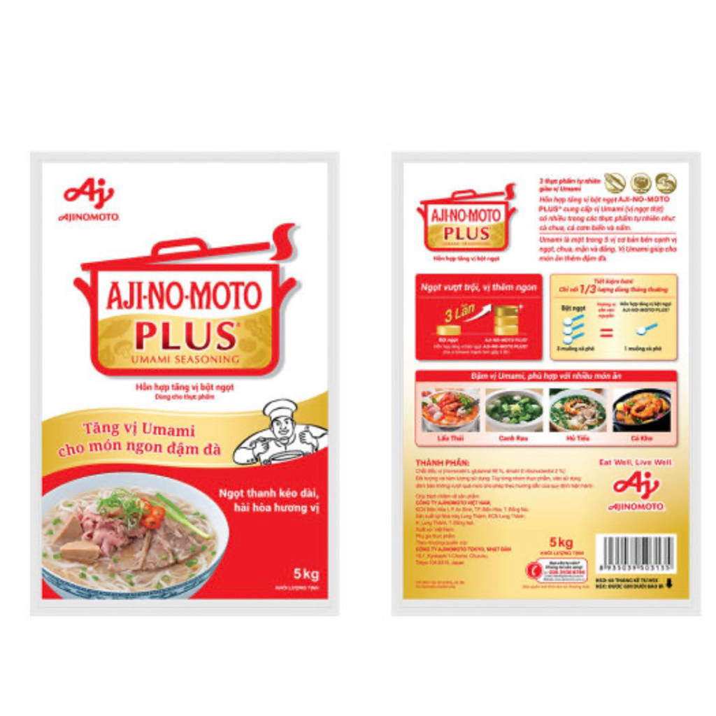 Bột ngọt Ajinomoto PLUS 5kg (Chính hãng)