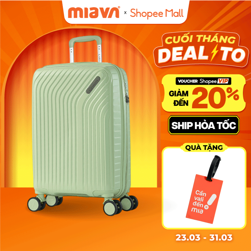Vali Kéo MIA Du Lịch Larita RICO - Size 20/24/28, Nhựa PP Siêu Bền, Hạn Chế Bể Vỡ, Khoá Số TSA, Bảo 