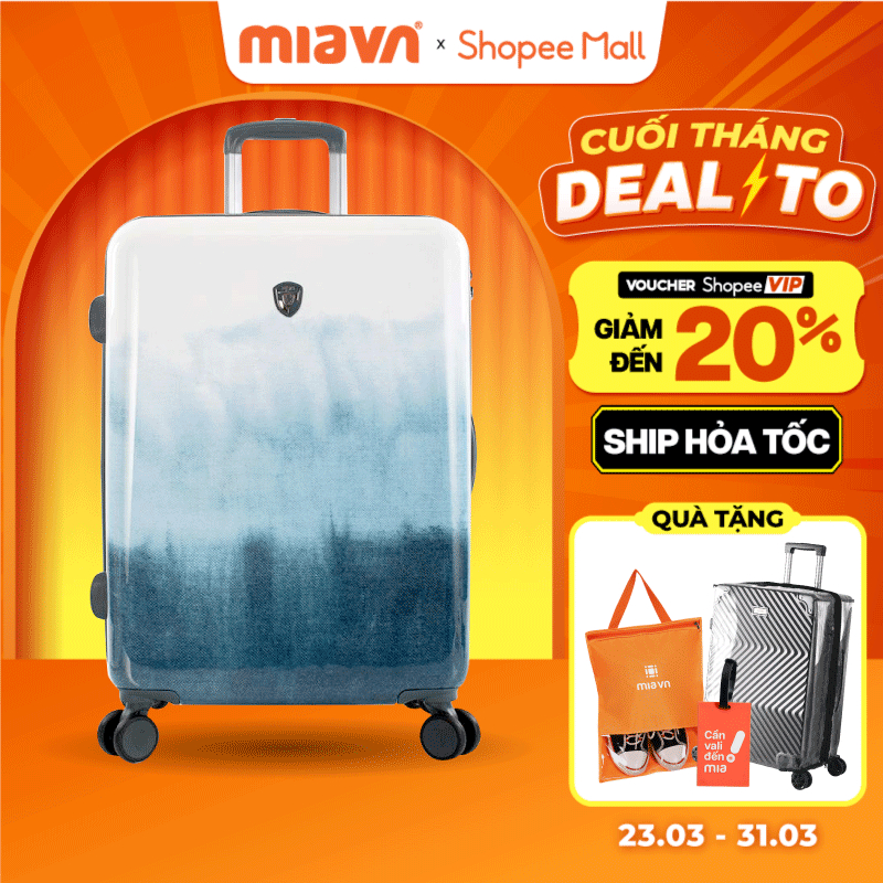 Vali Kéo Du Lịch Heys TIE DYE Blue - Size 20/24/28 inch Nhựa PC Cao Cấp, Dây Kéo Nới Rộng, Khoá TSA,