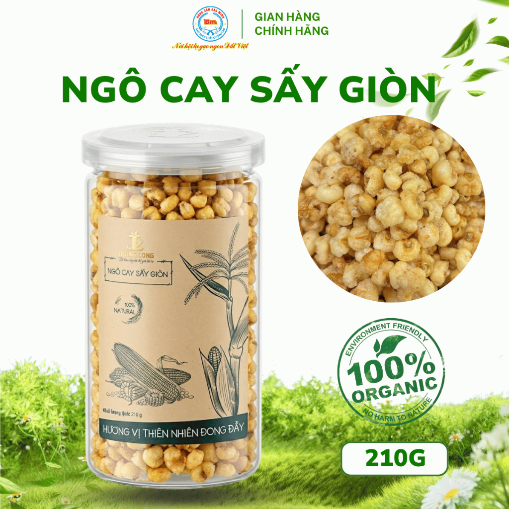 Ngô cay sấy giòn Bảo Minh, bắp sấy giòn cay cay, rộp rộp, thơm ngon nhiều xơ ít béo - Hộp 210g