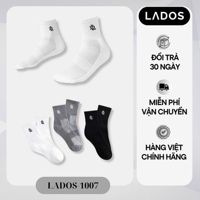 Tất Vớ Unisex Cổ Trung LADOS-1007 Chất Poly Dày Dặn Cao Cấp, Có Lỗ Thông Hơi, Thấm Hút Tốt
