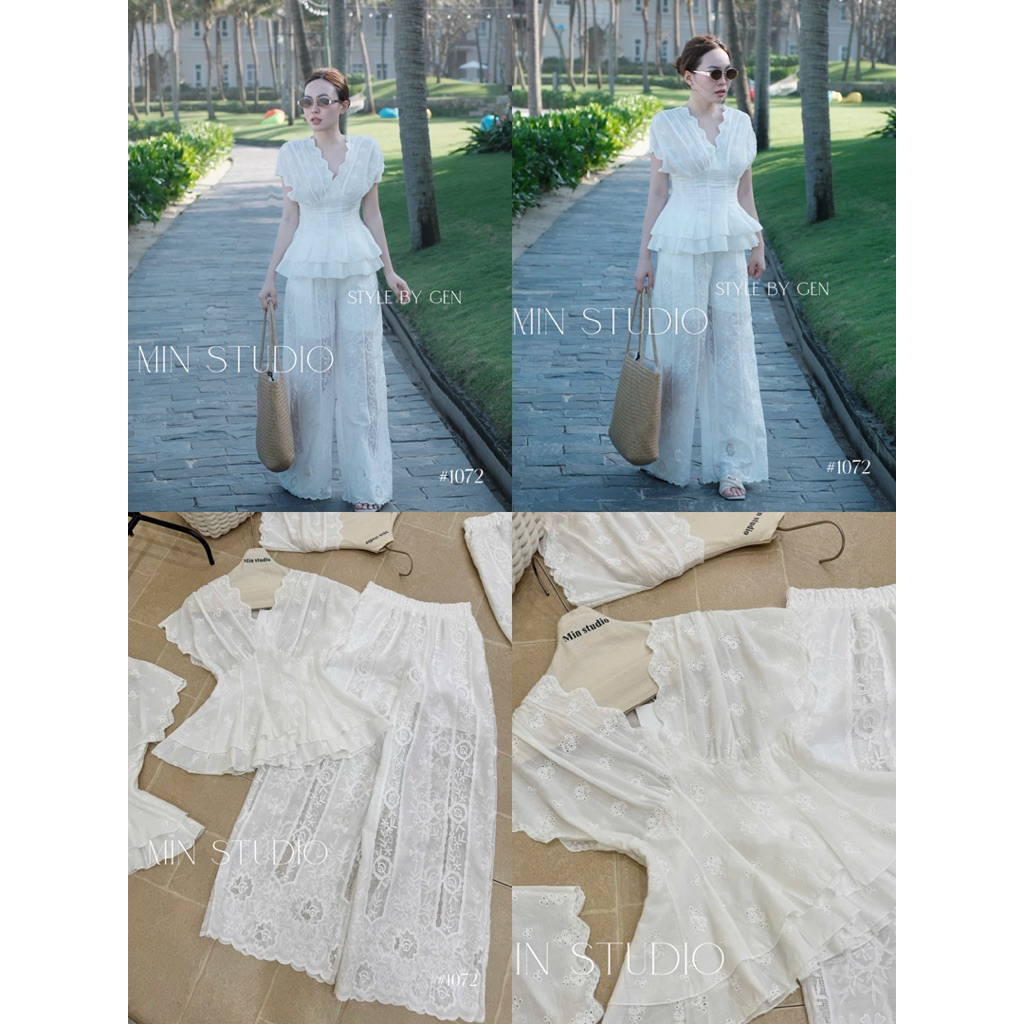 𝙈𝙄𝙉 𝙎𝙏𝙐𝘿𝙄𝙊 Set ren quần xuông