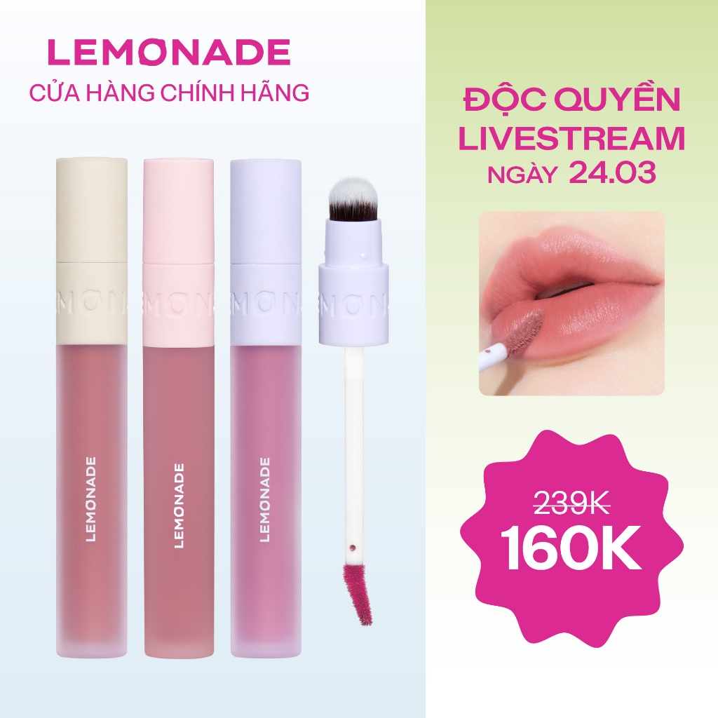 [LIVESTREAM KOL] Son kem LEMONADE mịn lì thuần chay PERFECT COUPLE LIP 3,5g