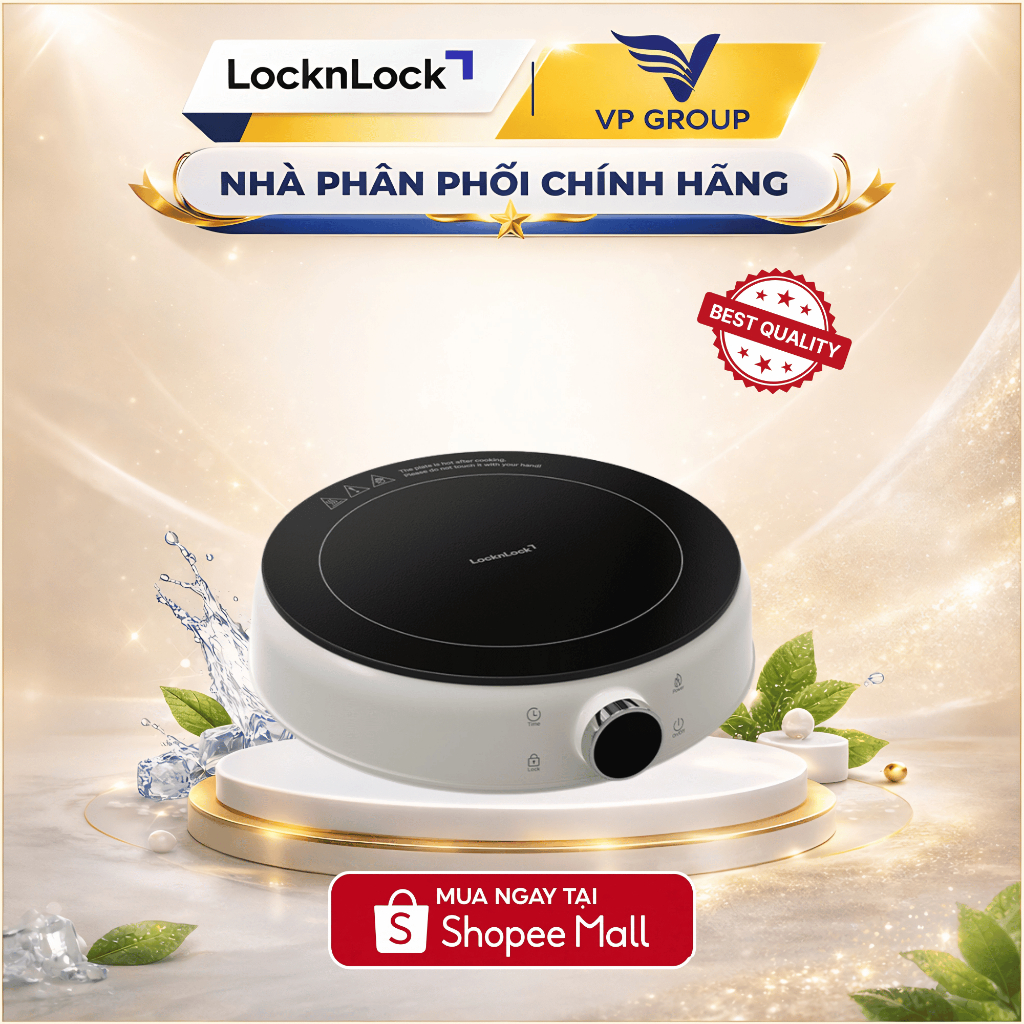 Bếp điện từ mini Locknlock 1500W- Màu ngà - EJI126IVY