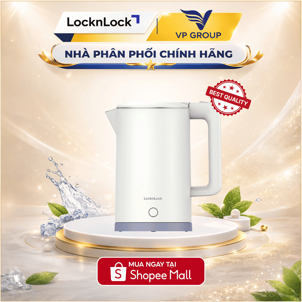 Ấm đun siêu tốc Locknlock Electric kettle 1.7L - Màu ngà - EJK728IVY