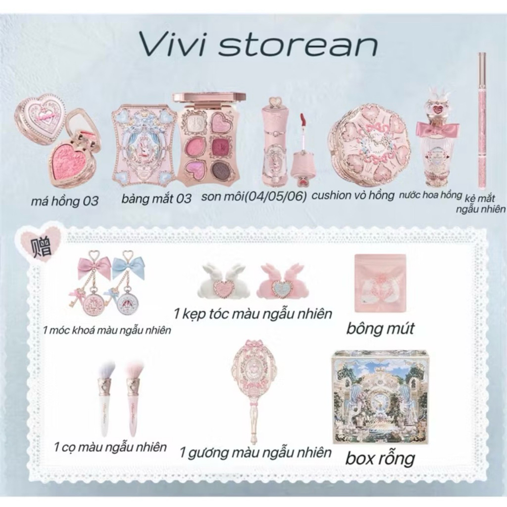 Set mỹ phẩm Flower knows hoa biết Bunny graden