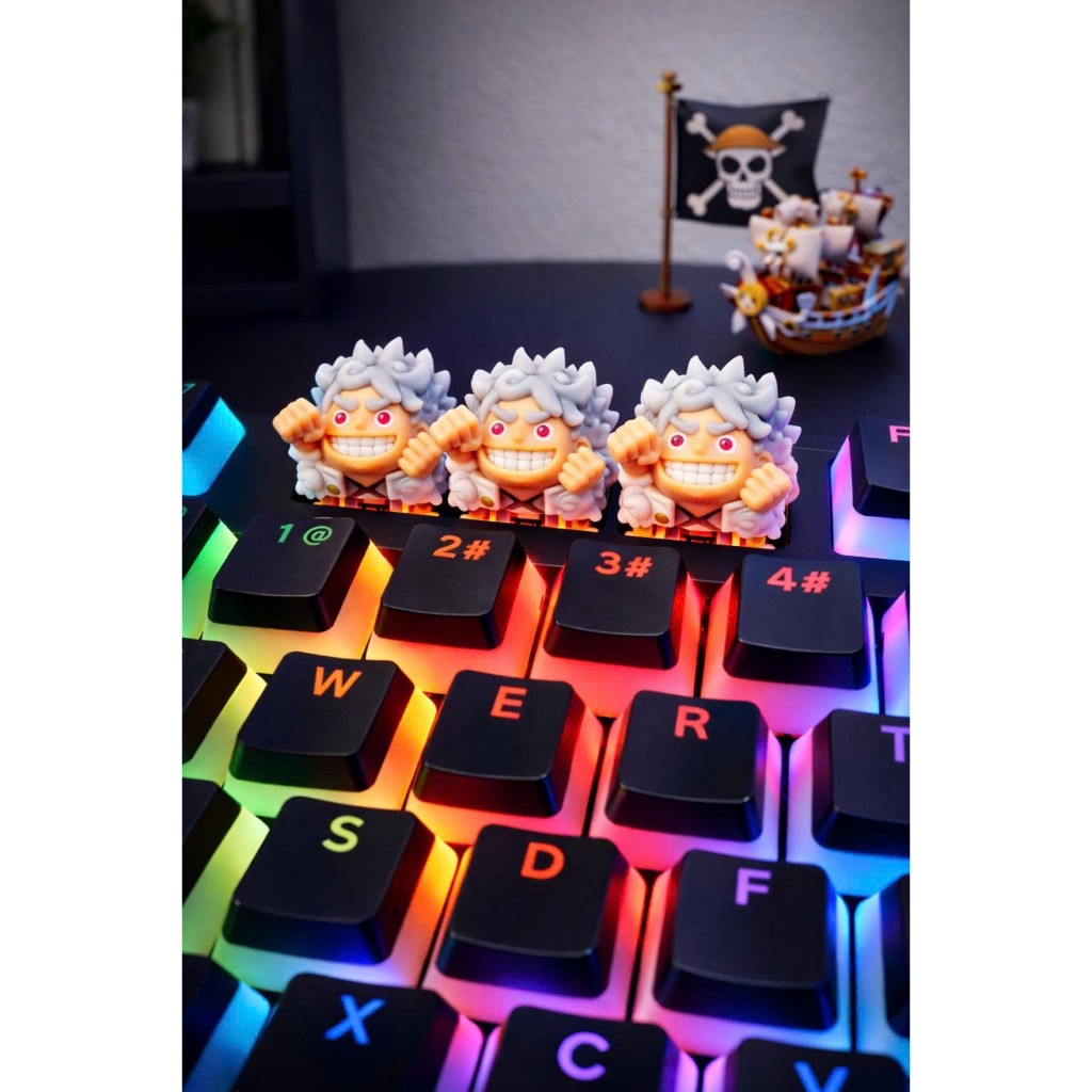 Artisan Keycap Luffy Gear 5 Mini Handmade – One Piece Mechanical Keyboard Keycap, Premium Resin