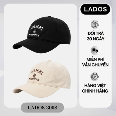 Mũ Lưỡi Trai Nam Nữ LADOS-3008 Nón Kết Kaki Cao Cấp Thêu Chữ Trẻ Trung, Form Unisex