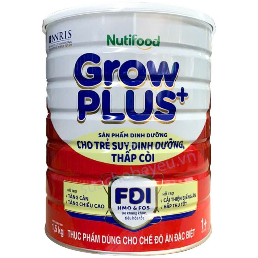 Sữa bột Nutifood GrowPLUS+ Đỏ 1+ lon 1,5kg