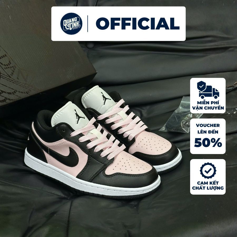 Giày JD 1 Low Black Pink Đen Hồng Cao Cấp Unisex Full Box Nữ Full Size