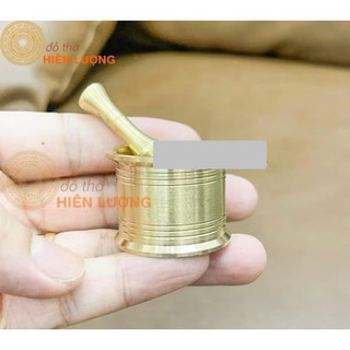 Cối Giã Trầu Bằng Đồng Thau Vàng Bóng Hàng Đẹp Đường Kính 3cm