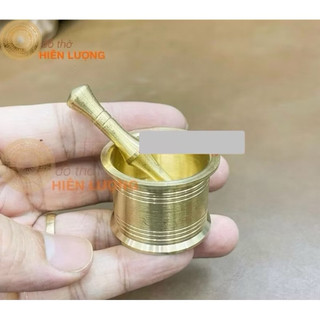 Cối Giã Trầu Bằng Đồng Thau Vàng Bóng Hàng Đẹp Đường Kính 3cm