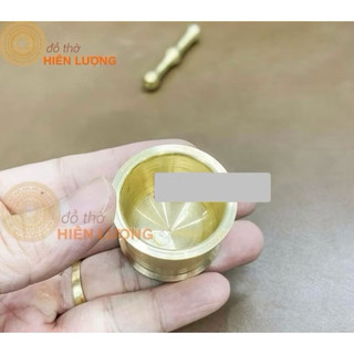 Cối Giã Trầu Bằng Đồng Thau Vàng Bóng Hàng Đẹp Đường Kính 3cm