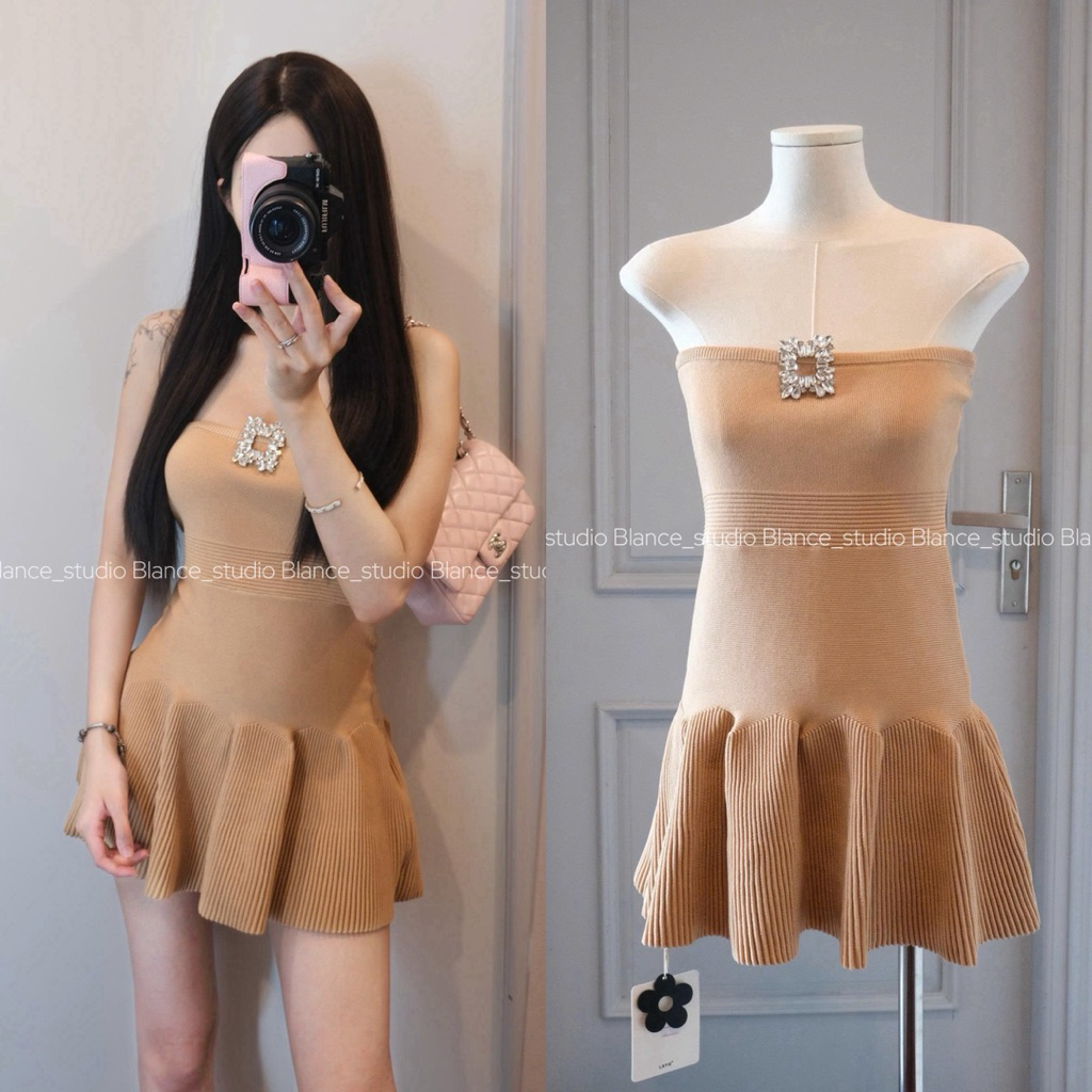 BLANCE STUDIO / Váy len quây ôm body dáng xoè đuôi cá QCCC