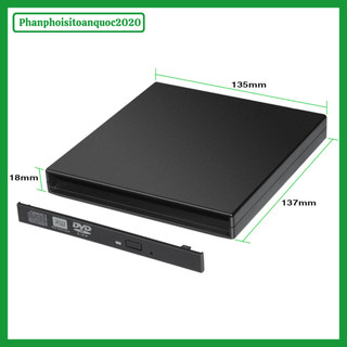 Box Ổ Đĩa DVD Gắn Ngoài USB 2.0 SATA 12.7mm/9.5mm – Dùng Cho Laptop, PC (Sản Phẩm Chỉ Là Box)