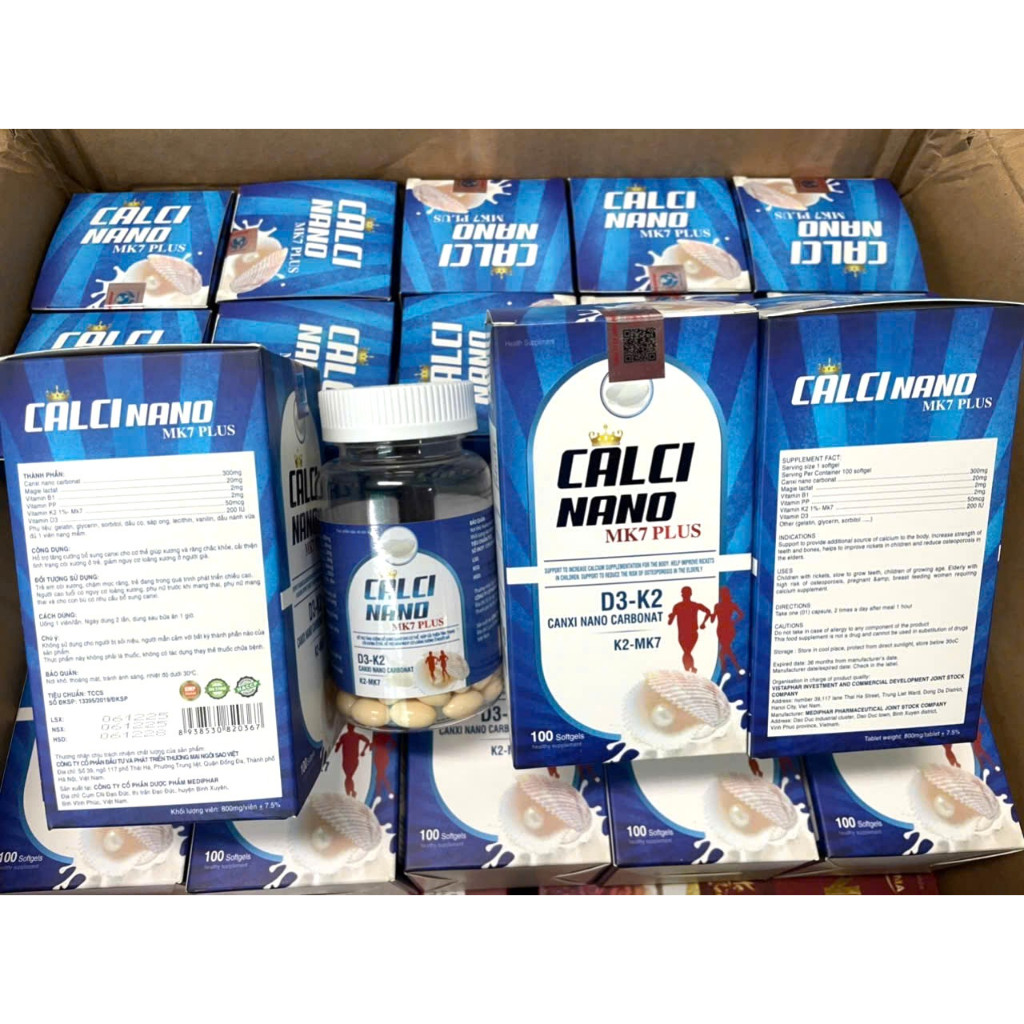 Calci Nano Mk7 Plus  bố sung khoáng chất Calcium D3 Mk7 Nano Calci Extra BỔ SUNG CANXI, chống còi xư