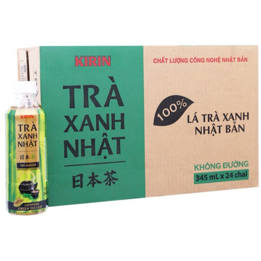 [Bao bì mới 2026]Thùng 24 Chai Trà Xanh nhật Kirin 345ml Không Đường