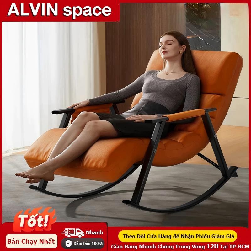 ALVIN Ghế Lười Thư Giãn Ghế Bập Bênh Đôi Có Gác Chân Ghế Sofa Lười Khung Thếp Đêm Bông Cao Cấp