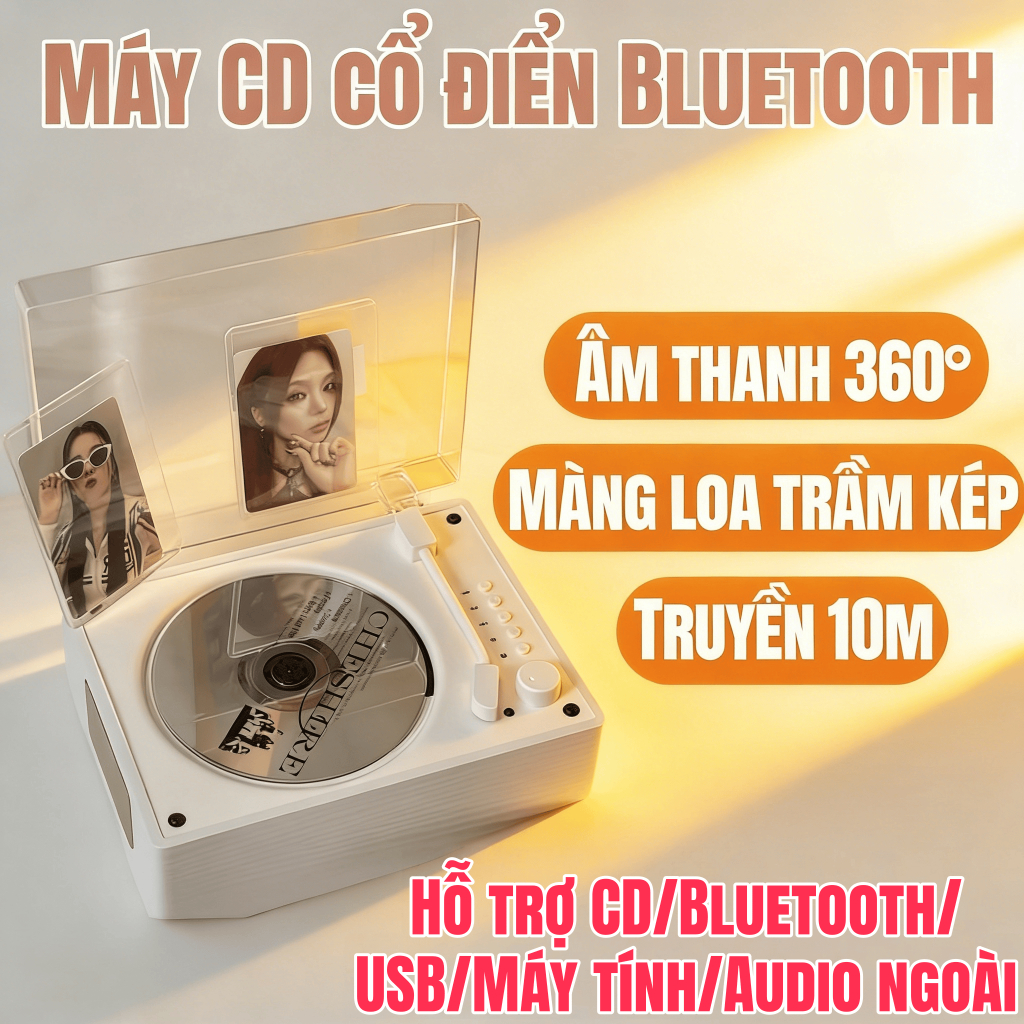 【Xuất hàng tại Việt Nam】Máy CD cổ điển Phát được đĩa CD Âm thanh không tổn hao Truyền 10m cd player 