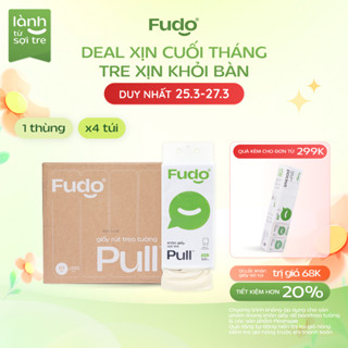 Thùng Khăn Giấy Rút Treo Tường Fudo TissuePull - 4 Túi 320 Tờ