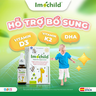 Vitamin D3K2 Imochild Bổ Sung D3K2 Và DHA, Hỗ Trợ Bé Phát Triển Chiều Cao Và Trí Não (DT 20ml)