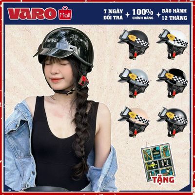 [Tặng Lưỡi Trai] Mũ Bảo Hiểm Nửa Đầu VARO Retro Style Vintage Chính Hãng Bảo Hành 12 Tháng