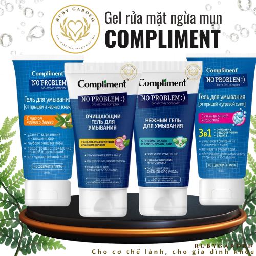 [NK Nga] Gel Rửa Mặt Compliment Ngừa Mụn Kiềm Dầu | Tẩy Da Chết | Kháng Khuẩn Giảm Viêm 200ml - Ruby