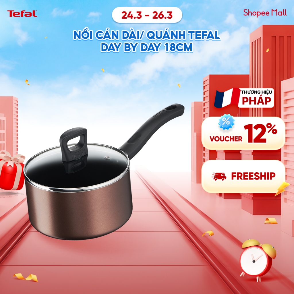 Nồi cán dài/ quánh Tefal Day By Day 18cm