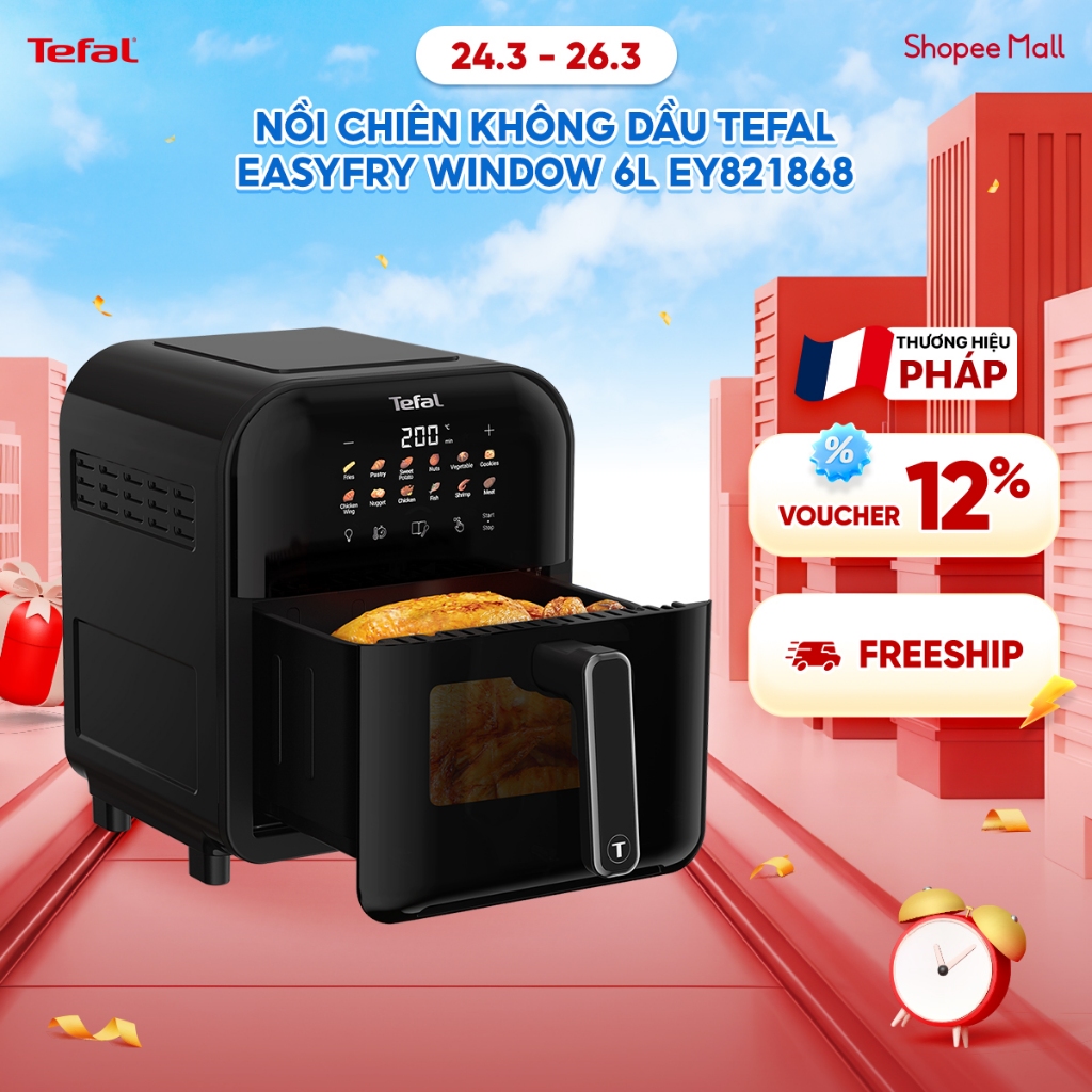 Nồi chiên không dầu Tefal EasyFry Window 6L EY821868/EY8211Y0 