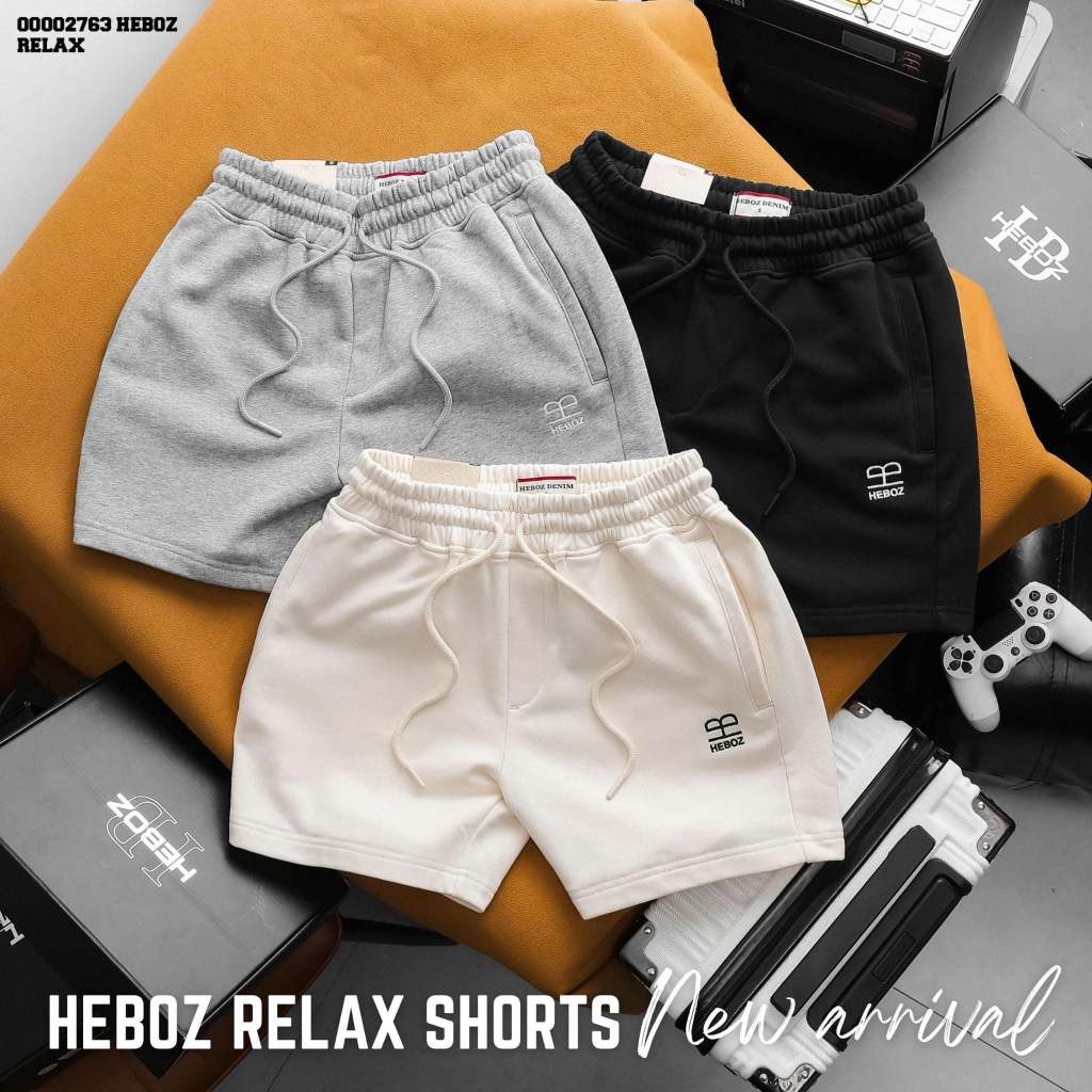 Quần short nam HEBOZ nỉ basic 3M - 00002763