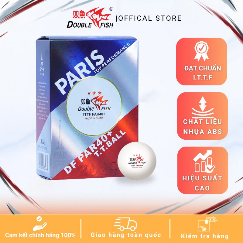 Bóng Bàn Olympic Paris Double Fish Para 40+ – Bóng Bàn Thi Đấu Olympic Paris 2024 -  Hộp 6 quả  – 40