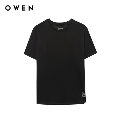 Owen - Áo T-shirt Regular Fit TSN255108 màu Đen chất liệu Cafe Interlock