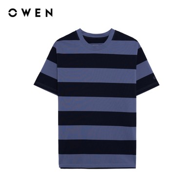 Owen - Áo T-shirt Relax Fit TSN255112 màu Xanh tím than chất liệu CVC Spandex