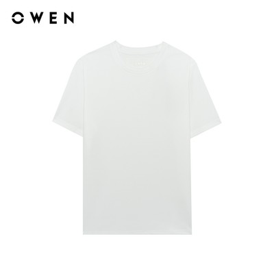 Owen - Áo T-shirt Regular Fit TSN255106 màu Trắng chất liệu Cafe Interlock